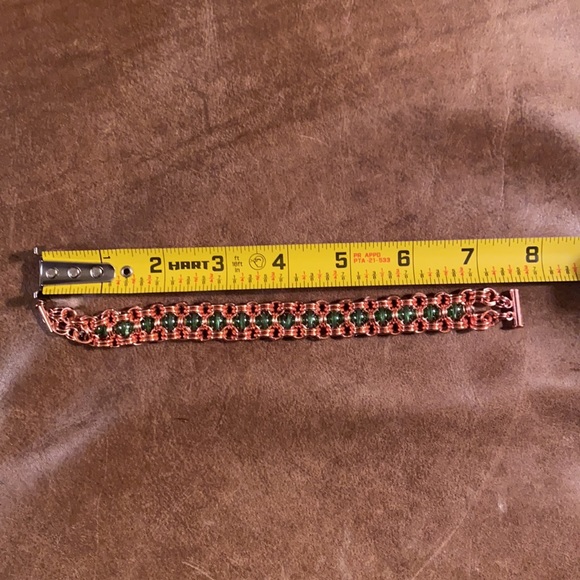 Chunky Copper & Glass Bead Handmade Bracelet - Picture 5 of 10